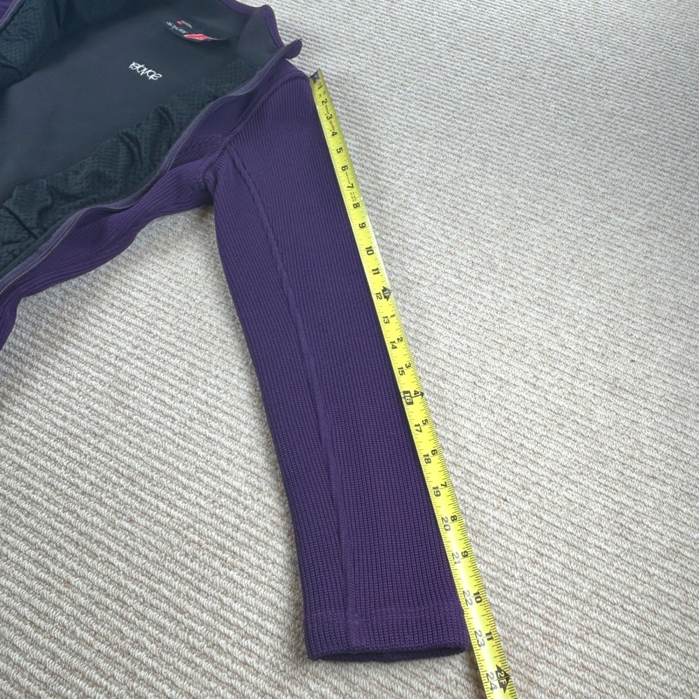 Spyder Full Zip Sweater Jacket Women S Purple Ribbed Knit Gorpcore Athleisure - Picture 15 of 16